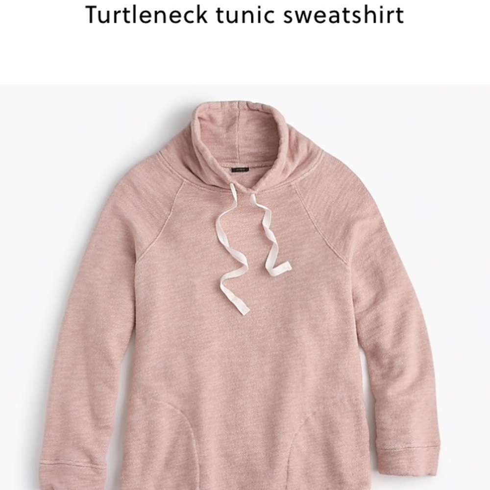 J. Crew pink turtleneck tunic sweatshirt